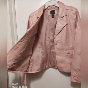 Uniform John Paul Richard Women's Pink Authentic GENUINE LEATHER  Jacket Size L